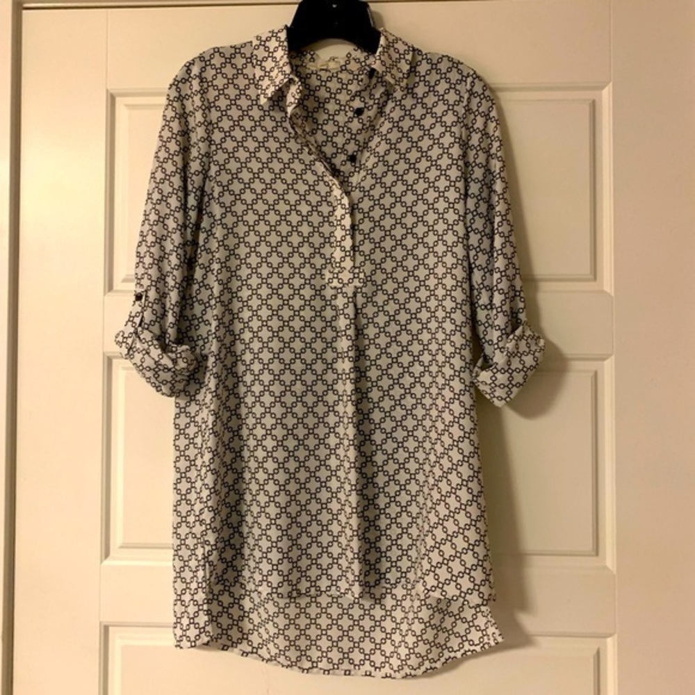 Pleione Collared Tunic Top